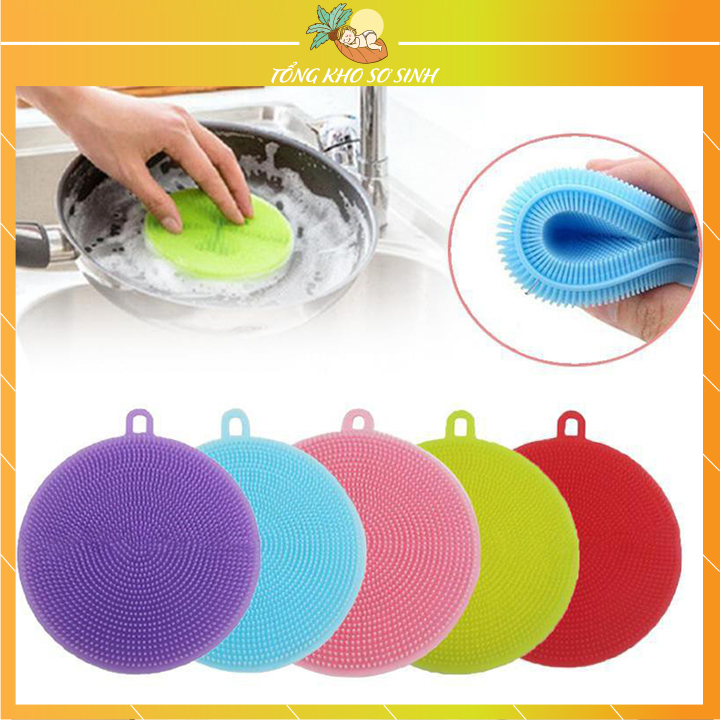 Miếng rửa chén bát silicon có móc treo, dùng cọ rửa chén bát, thiết kế thông minh dễ dàng vệ sinh, mau khô, kháng khuẩn, miếng rửa chén, mieng rua chen silicon, dụng cụ rửa chén, đồ rửa chén, miếng rửa bát