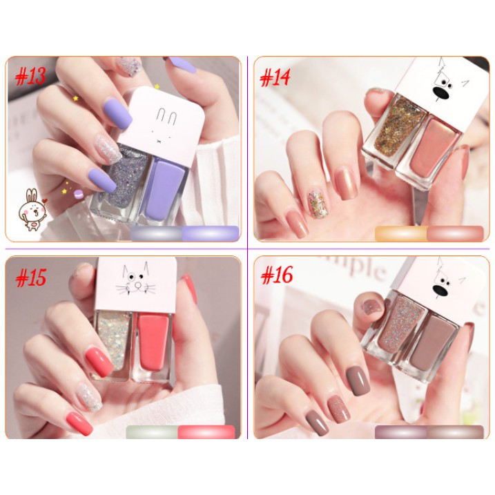 Sơn móng tay 2 trong 1 phối màu siêu đẹp