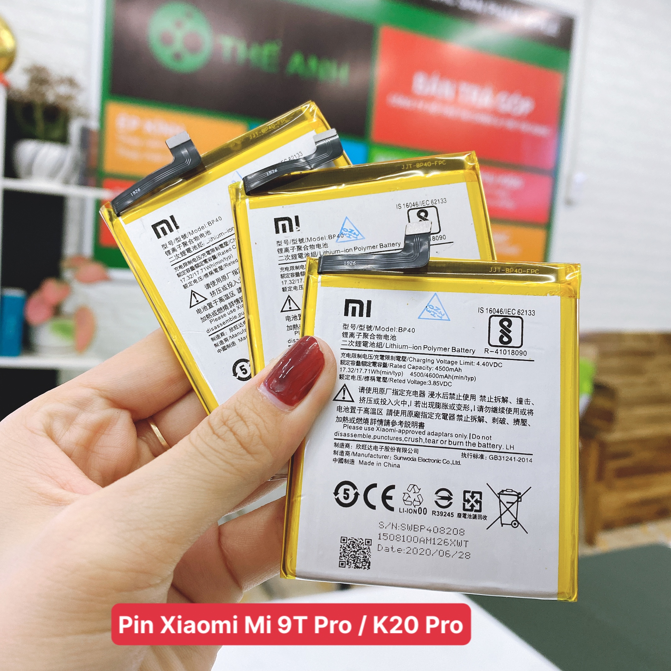 Pin xịn bp-40 dành cho xiaomi redmi k20 pro , mi 9t pro raphaelin mã bp40