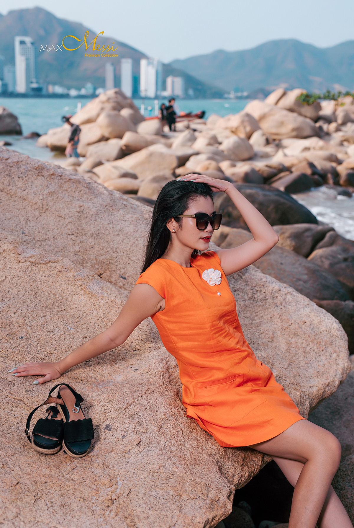[HCM]Đầm linen công sở tay vuông BEATRIX - MaxMessi