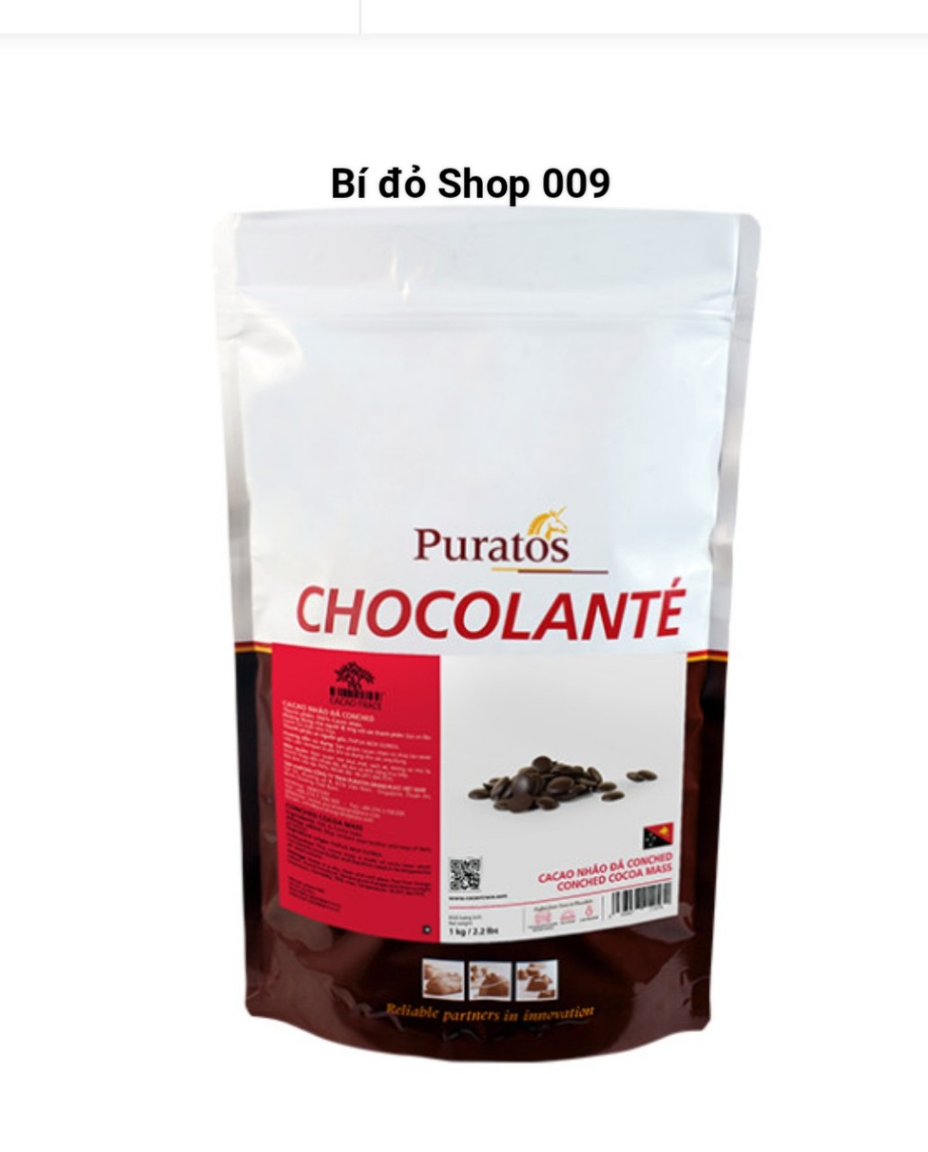1kg socola sô cô la chocolate Cacao Nhão Sô cô la nguyên chất 100% Puratos