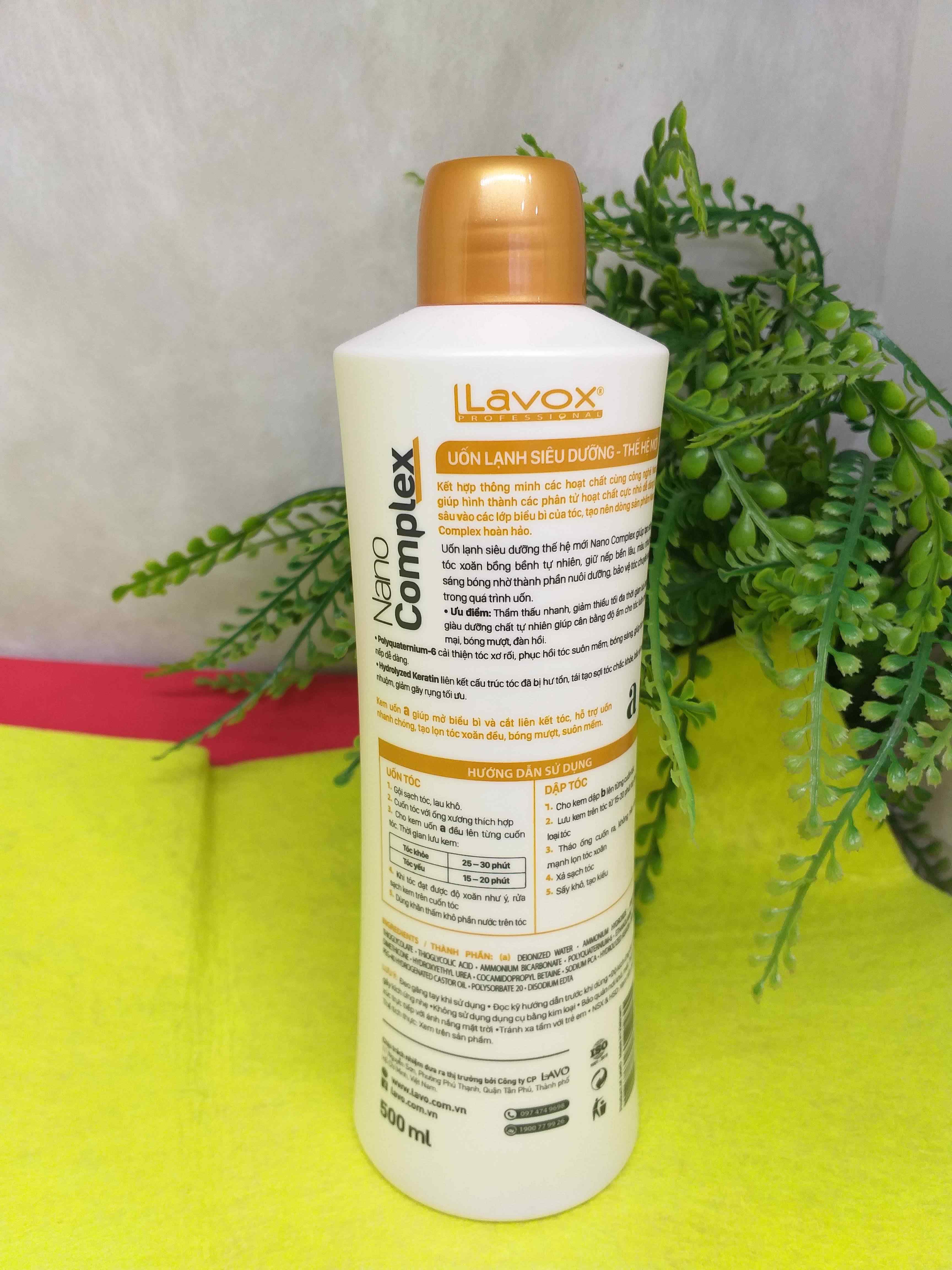[HCM]Uốn tóc xoăn lạnh Lavox Nano Complex 500ml Chai số 1 ( Nước )