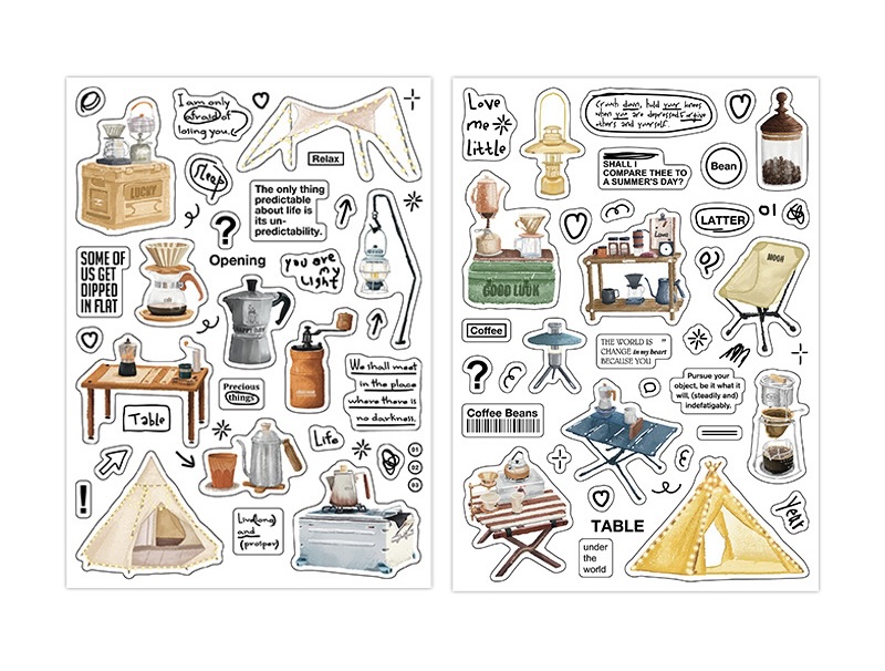 Set 2 tấm sticker Camping