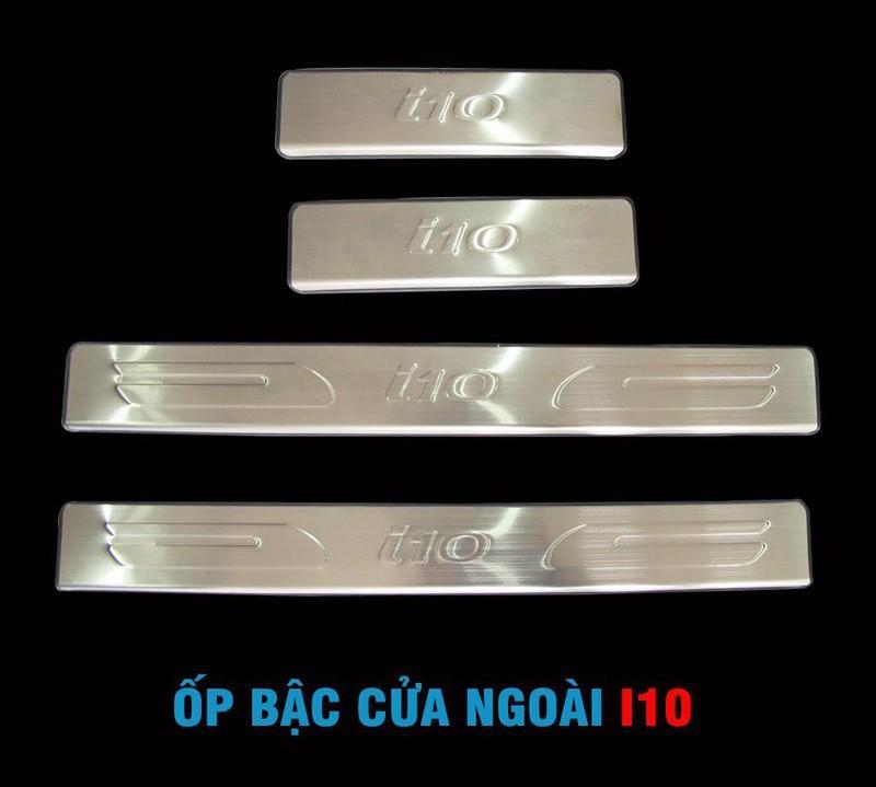 [Hỗ trợ lắp đặt khách Hà Nội] ỐP BẬC CỬA NGOÀI INOX THEO XE HYUNDAI GRAND I10 2014 - 2018