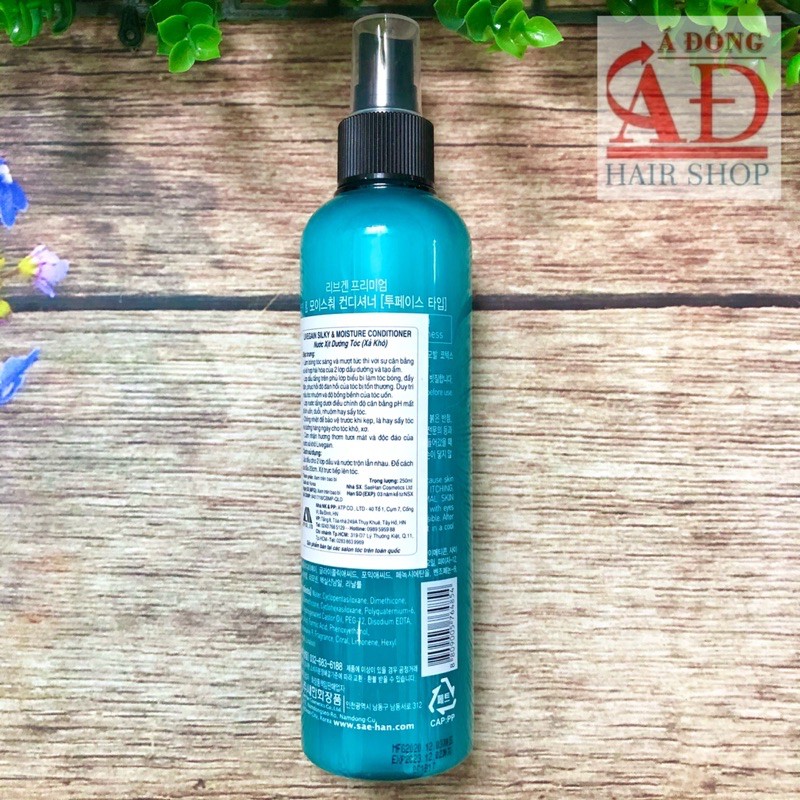 [+Tặng mũ trùm] Xịt dưỡng ẩm suôn mượt chống rối tóc Livegain Leave-in Conditioner 250ml Hàng Quốc