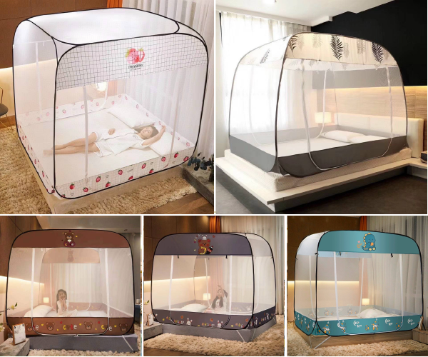 Màn chụp tự bung - màn tự bung đỉnh vuông - kích thước 1m6x2m 1m8x2m 2mx2m2