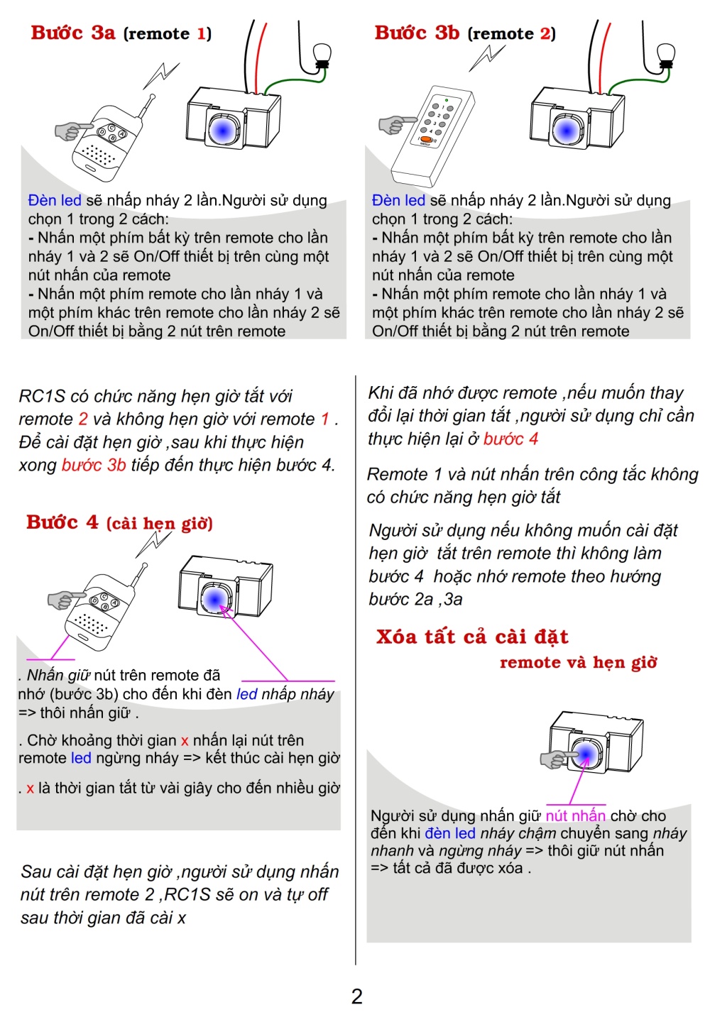 Hạt công tắc điều khiển từ xa RF TPE - RC1S