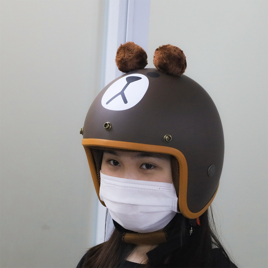 MŨ BẢO HIỂM 3/4 PIKACHU,DORAEMON,GẤU NÂU BROWN,LÓT NÂU CÂO CẤP-ĐẠT CHUẨN CR-SIÊU DỂ THƯƠNG