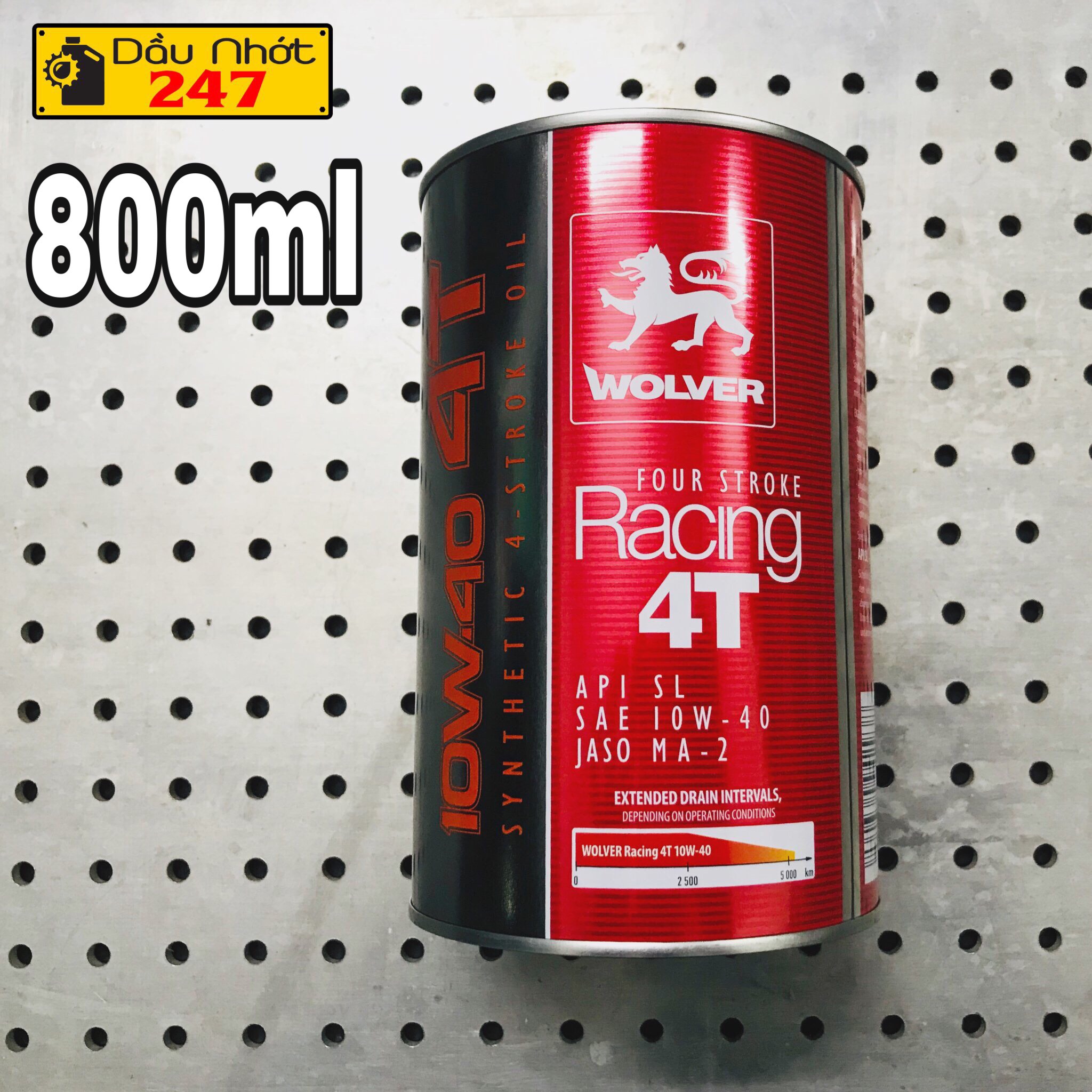 Dầu nhớt Wolver Racing 10w40 800ml