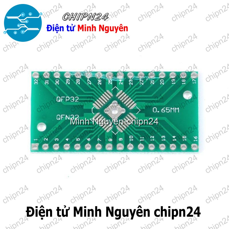 [2 cái] (K92) Đế chuyển QFN32 QFP32 sang DIP (PCB chuyển, Mạch chuyển) - HH000238