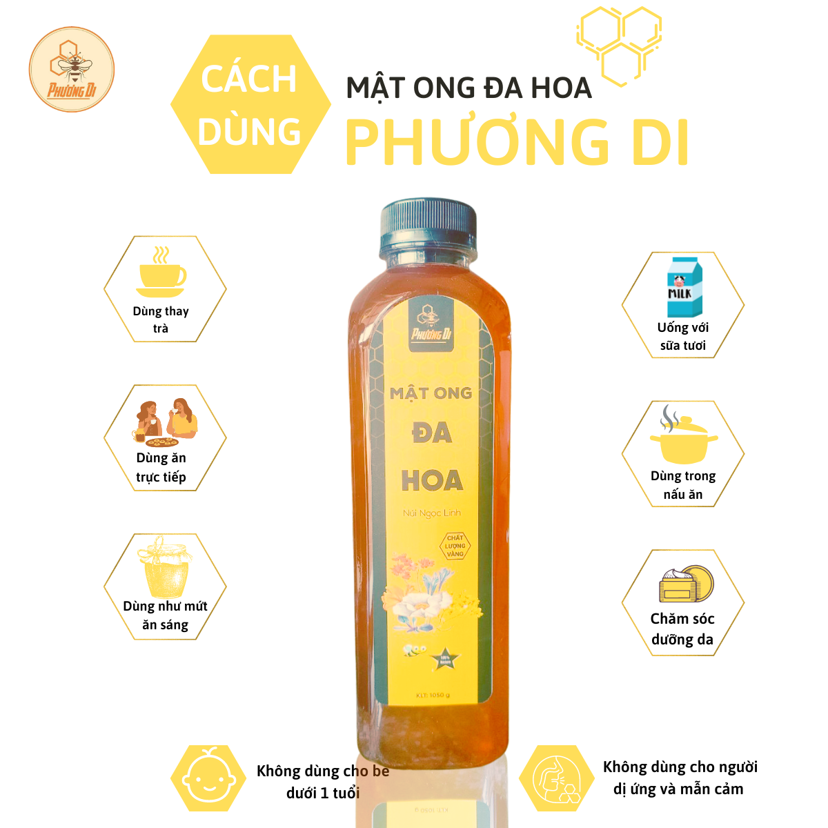 Mật ong đa hoa Phương Di 500ml