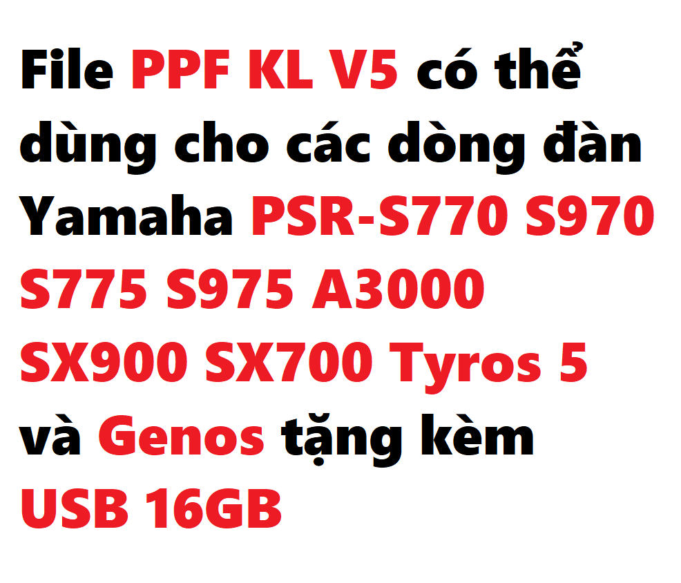 FIle PPF KL V5 dành cho các dòng đàn Yamaha PSR
