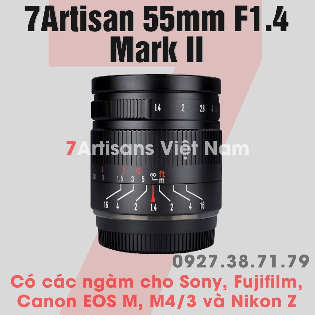 Ống kính 7Artisans 55mm F1.4 Mark II- Fujifilm, Sony E, Canon EOS M