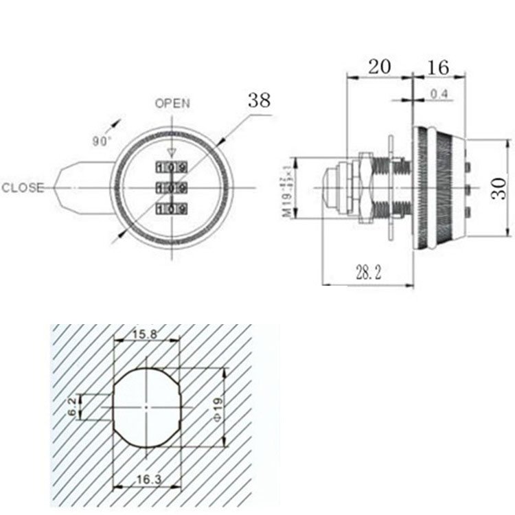 [HCM]Ổ khoá mã số núm xoay L20