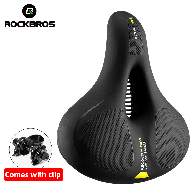 ROCKBROS Rainproof Bicycle Saddle Soft PU Surface Memory Foam Shock Resistant Sponge MTB Bike Seat Reflective Saddle Bicycle Saddle