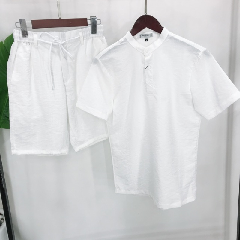 Nơi bán Bộ đũi nam cộc tay cổ tàu, chất đũi Thái, form chuẩn mặc mát lạnh, thoáng mát thấm hút mồ hôi