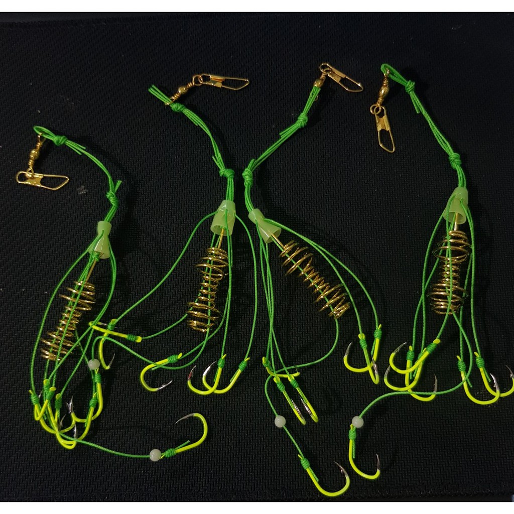 Hộp 4 Lưỡi Câu Cá Lưỡi Lăng Xê (Lancer) Xanh Chất Lượng Đủ Kích Thước