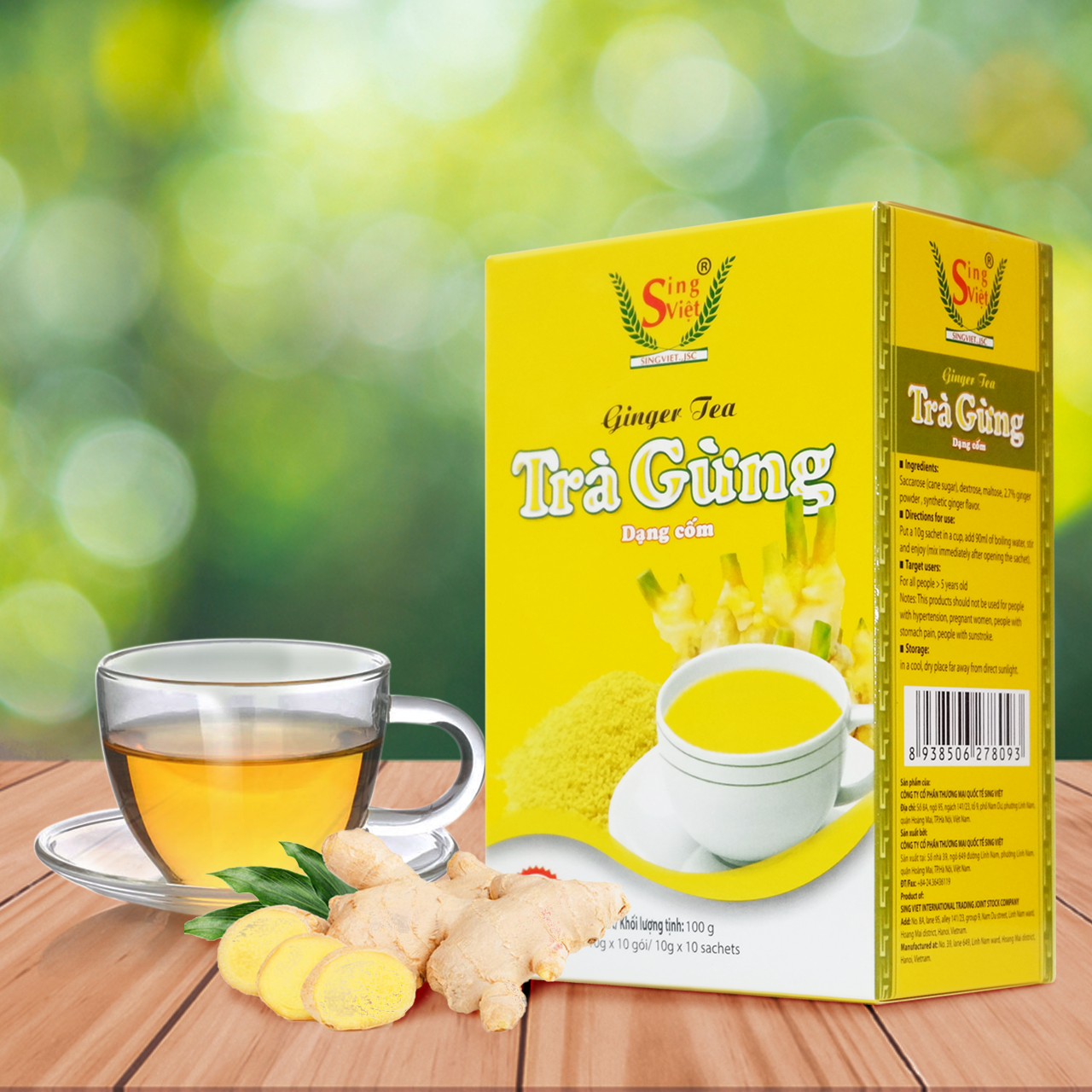 TRÀ GỪNG SING VIỆT dạng cốm, làm ấm cơ thể