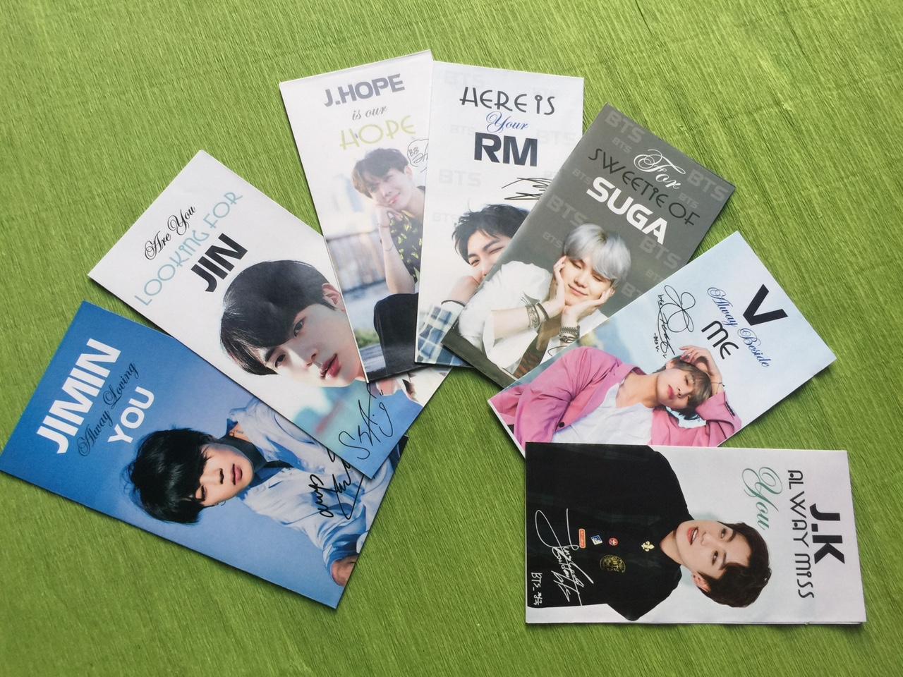Bộ 21 bao lì xì bts đủ 7 thành viên tặng 1 móc khóa bts