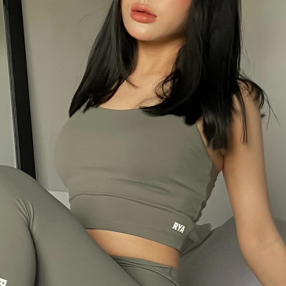 Áo ngực thể thao RYACTIVE -  STRAPPY CROPTANK Olive green