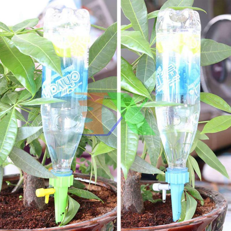 Combo 6 head watering fitting plastic bottle pet c-09, head plug drip irrigation adjustable fitting bottle Coca, Fanta Pepsi, head automatic plant watering
