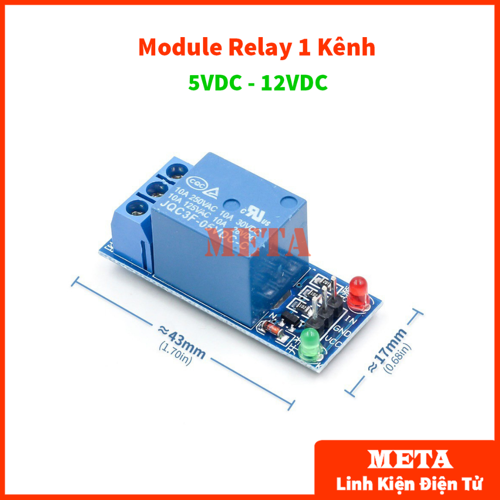 Module relay 1 kênh 5-12v, relay 1 kênh 5v dc, relay 1 kênh 12v dc