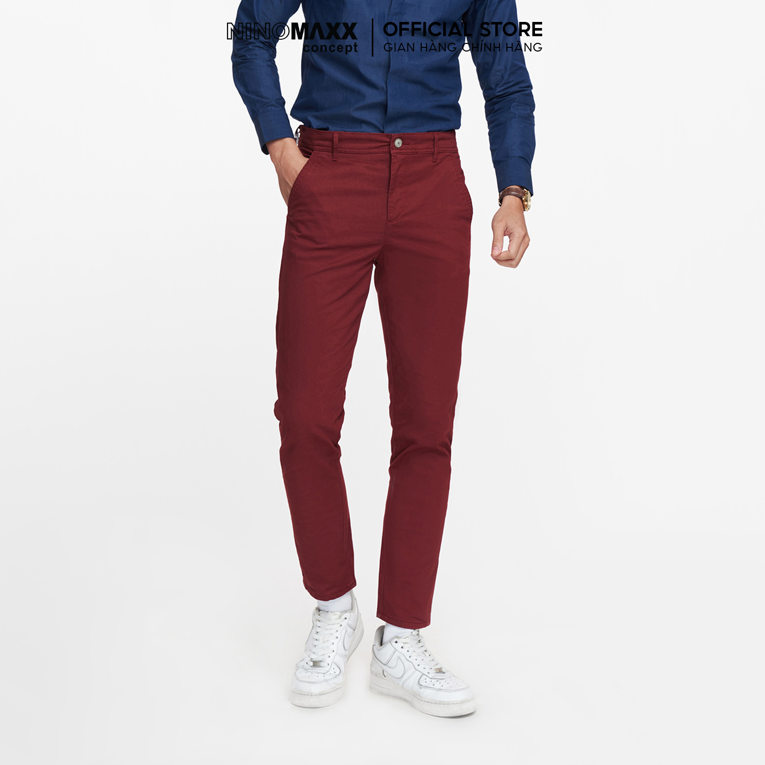 Ninomaxx khaki jeans for men slim fit cotton 1905098