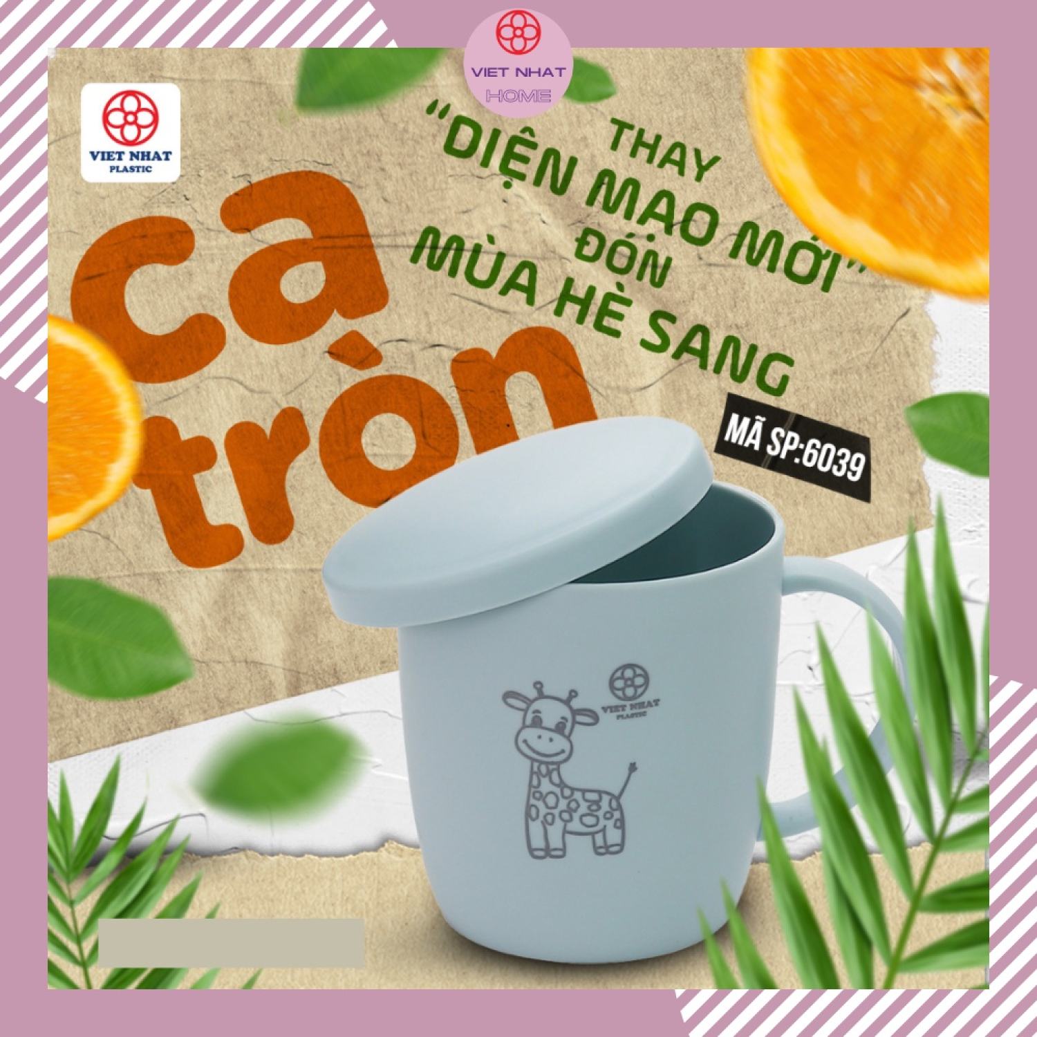 Cốc hokori có nắp 6039, ốc nhựa uống nước cao cấp việt nhật việt nhật home