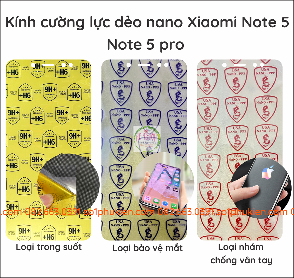 Dán cường lực Xaomi Redmi Note 3 / Note 4 / Note 5 / Note 5A / Note 5 pro nano siêu dẻo siêu bền