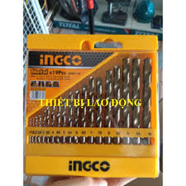 Bộ 19 mũi khoan kim loại hss ingco-akdb1195