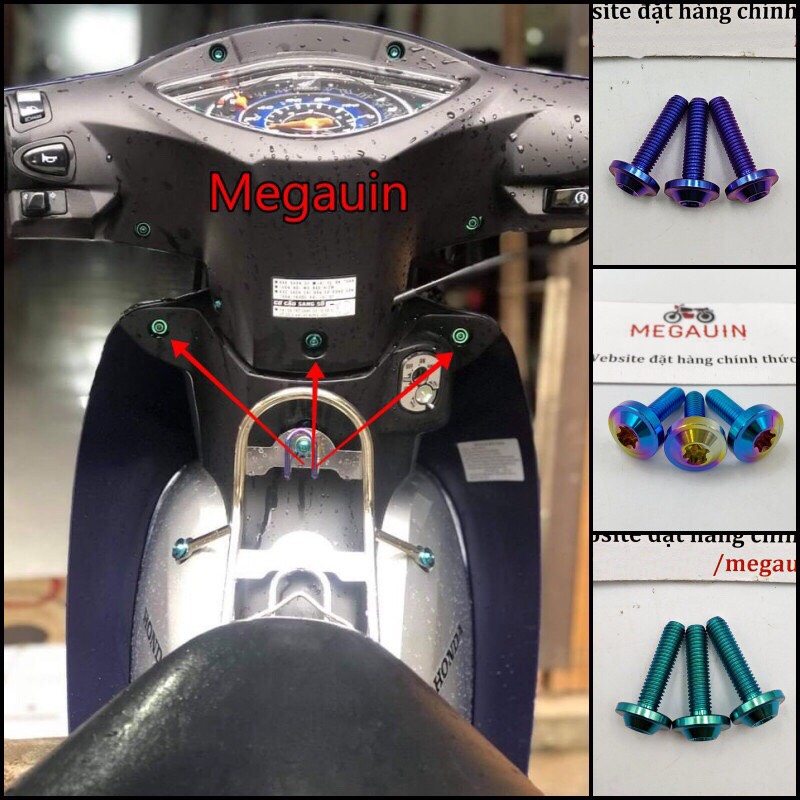 Ốc dàn áo cánh yếm trên gr5 titan wave a 100,110 2007-2021, wave 50cc