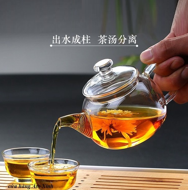 Bình thủy tinh pha trà có lưới lọc dung tích 250 ml