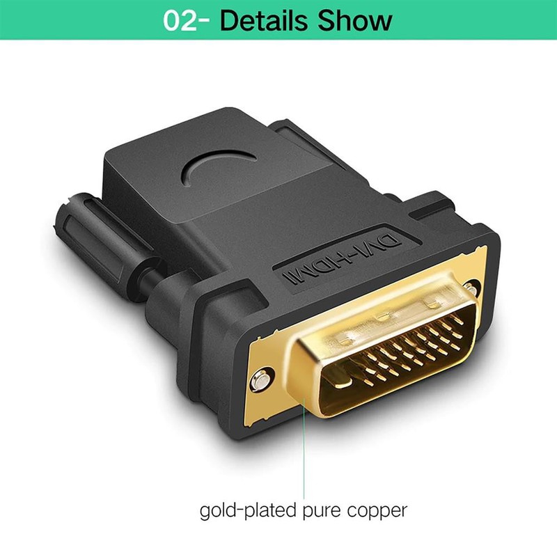 Đầu chuyển đổi cổng HDMI cái sang DVI-D (24+1) đực UGREEN 20124 (màu đen)