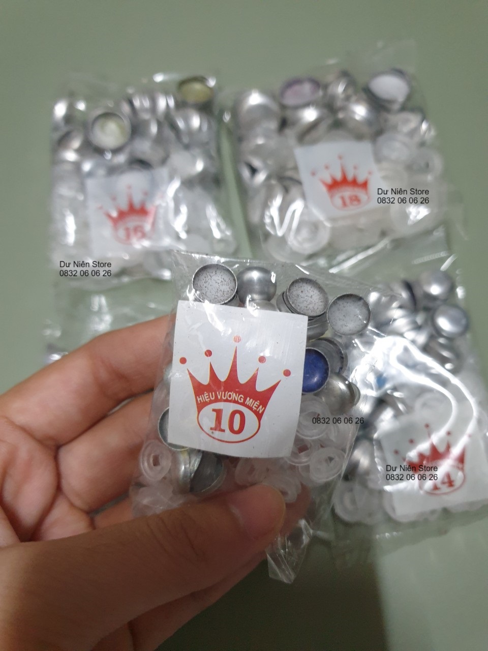 Nút Bọc Vải Đủ Size Chân Nhựa Gói 50 Nút.