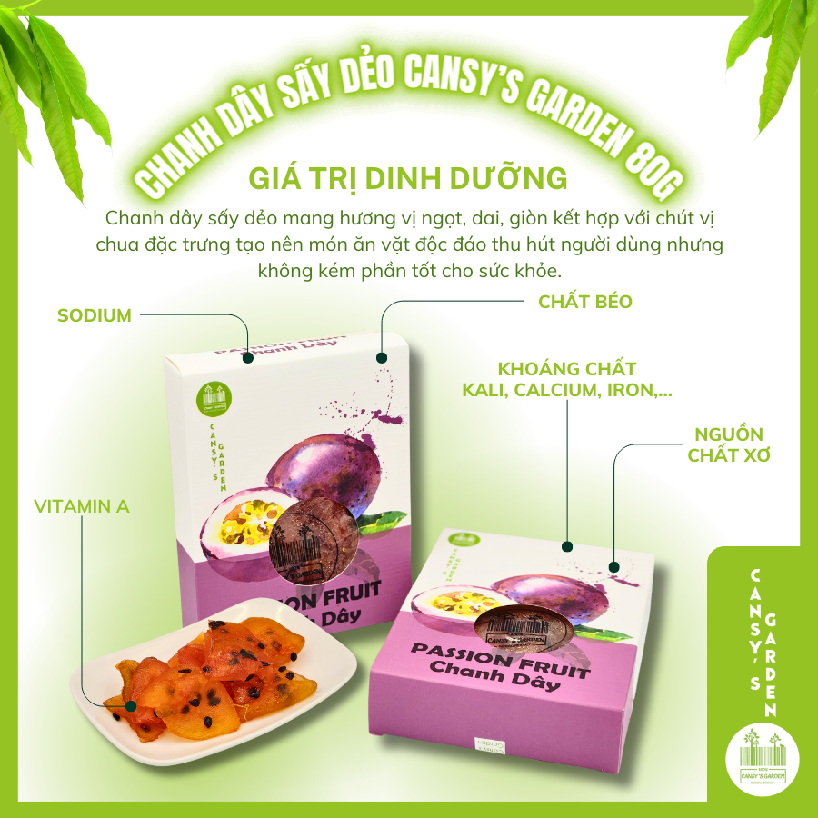 Chanh Dây sấy dẻo - Soft Dried Passion Fruit 80gr