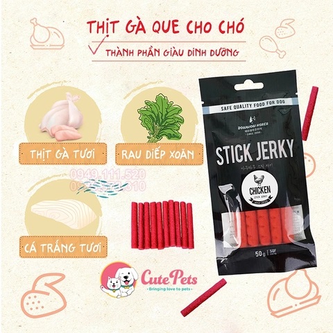 Thịt que cho chó Stick Jerky Bow wow đồ ăn vặt - Cutepets