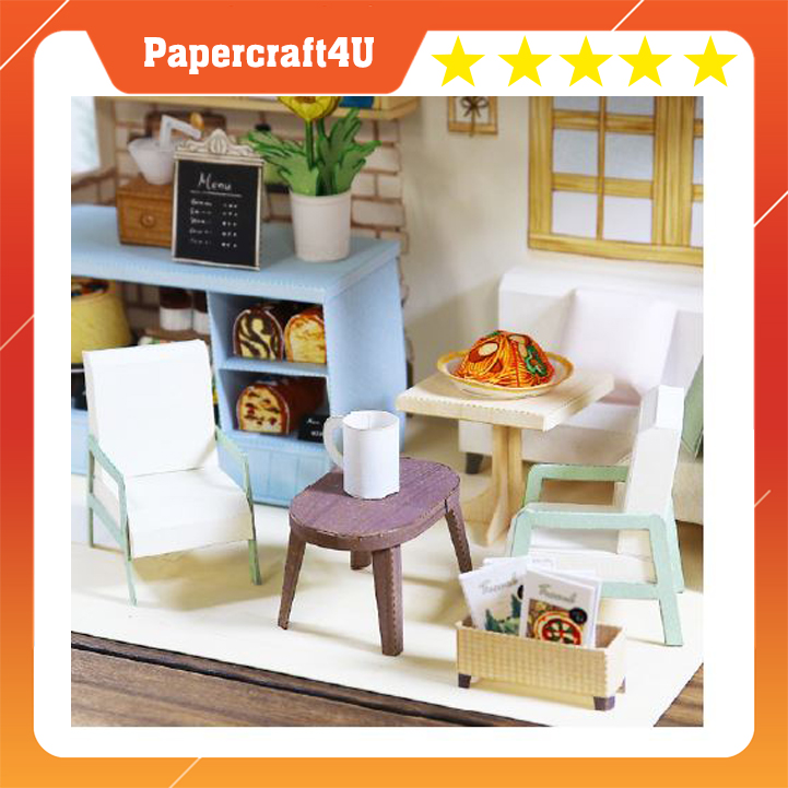 Mô hình giấy 3D  tiệm cà phê