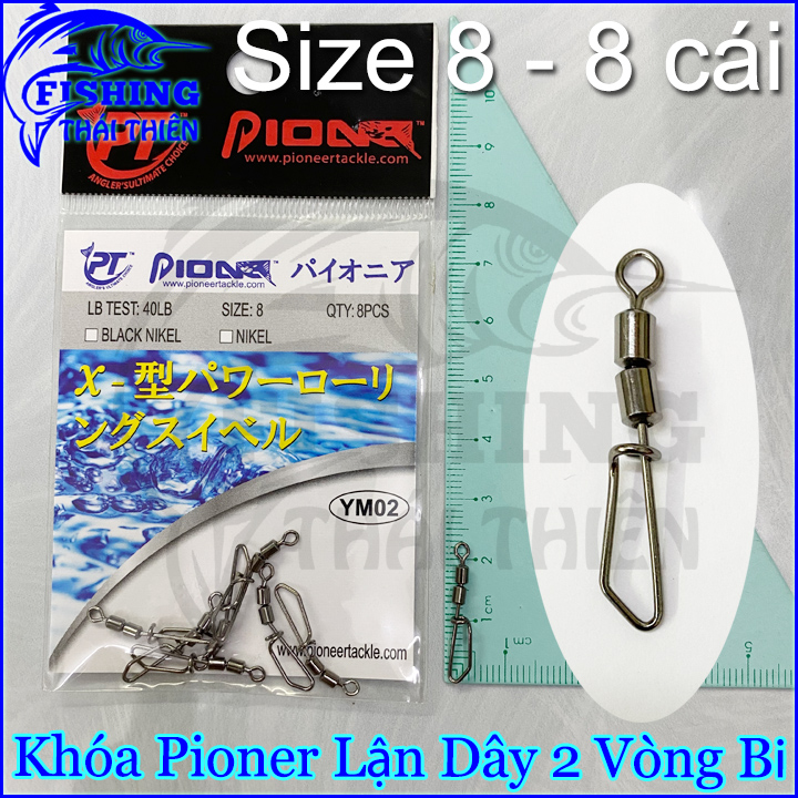 Khóa ma ní câu cá Pioneer Lận Dây 2 vòng bi chuyên dùng móc mồi lure
