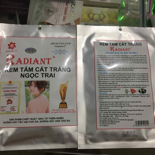 RADIANT kem tắm cát trắng NGỌC TRAI