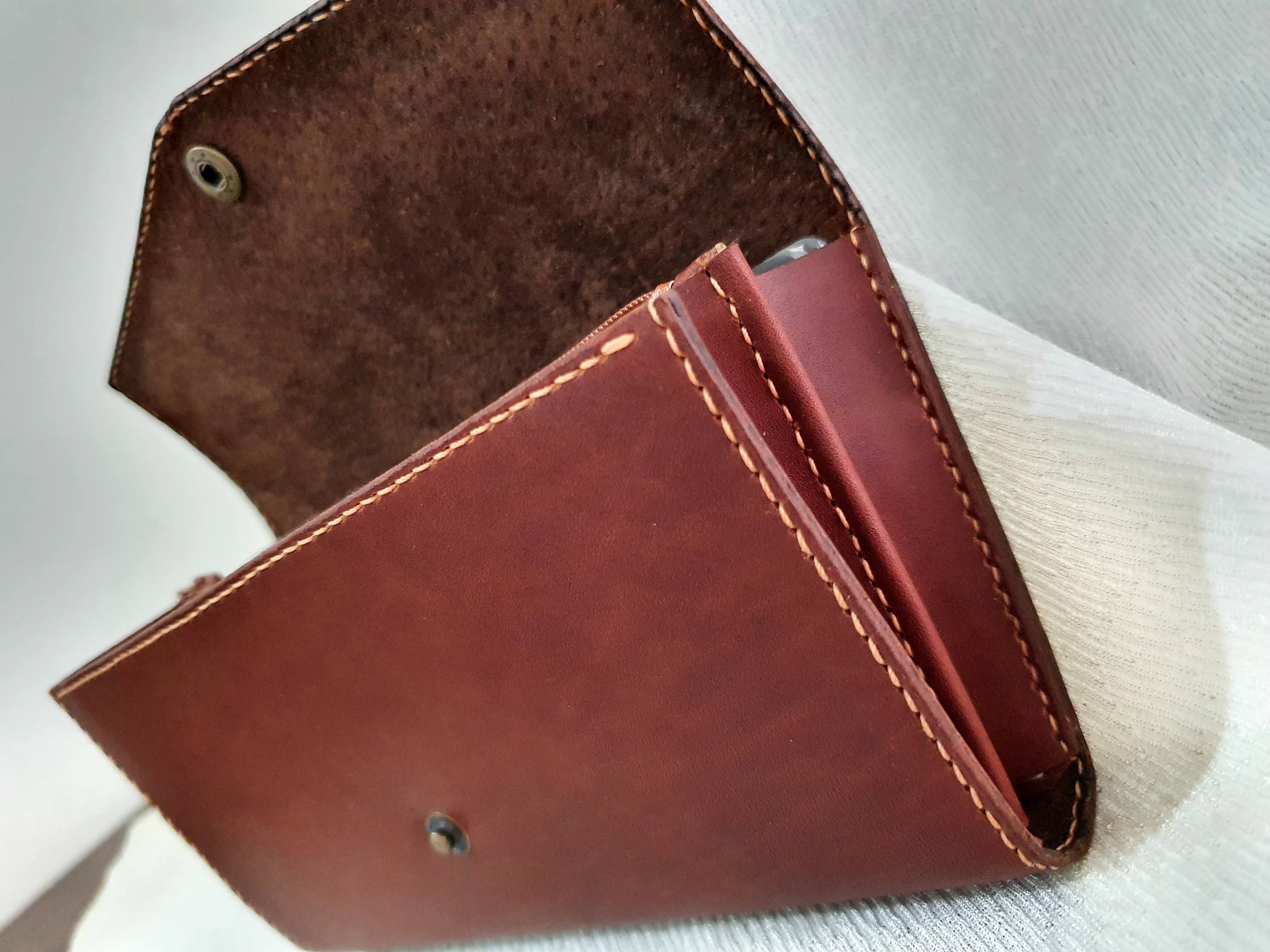 Ví nữ cầm tay bằng da handmade