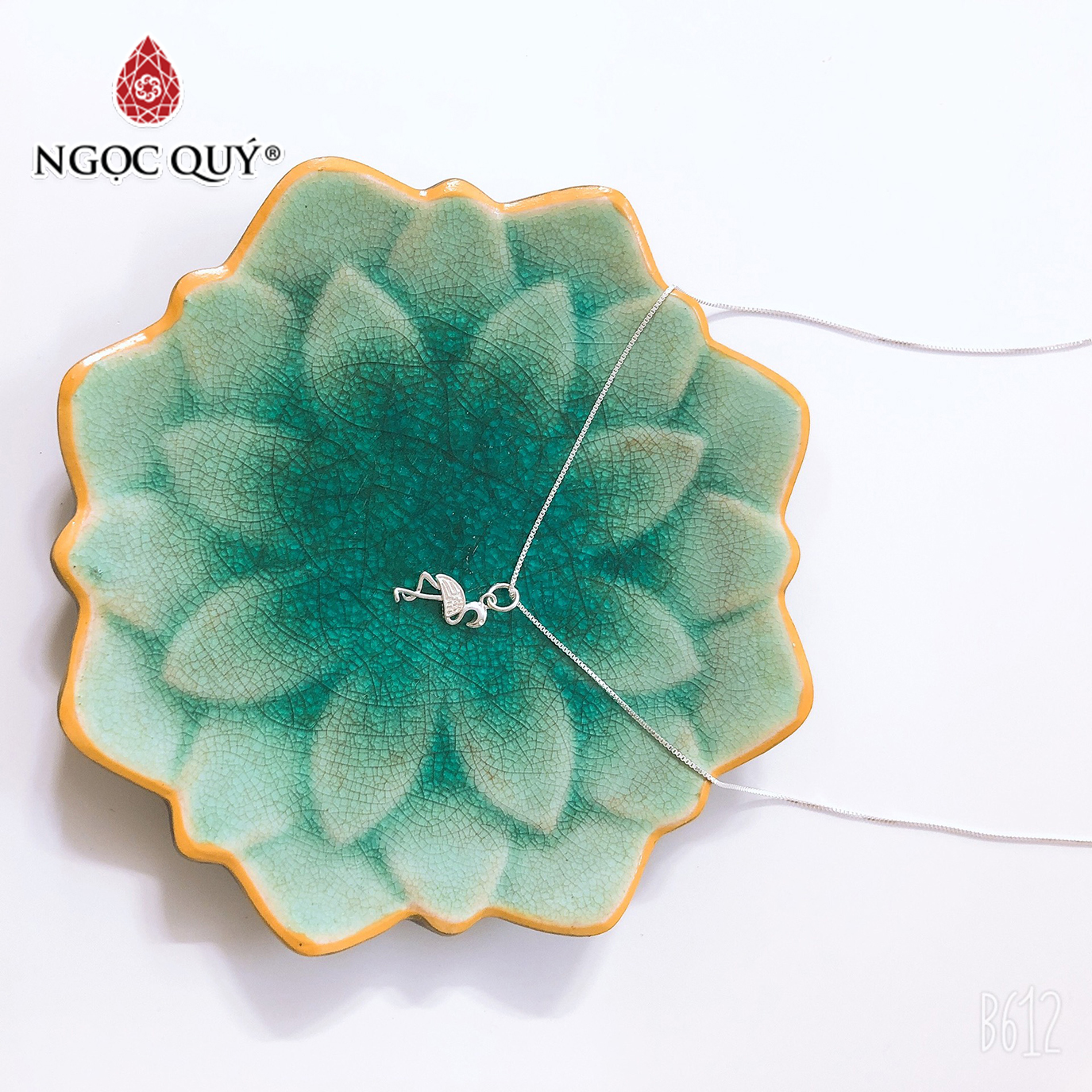Dây chuyền bạc mặt hồng hạc - Ngọc Qúy Gemstones