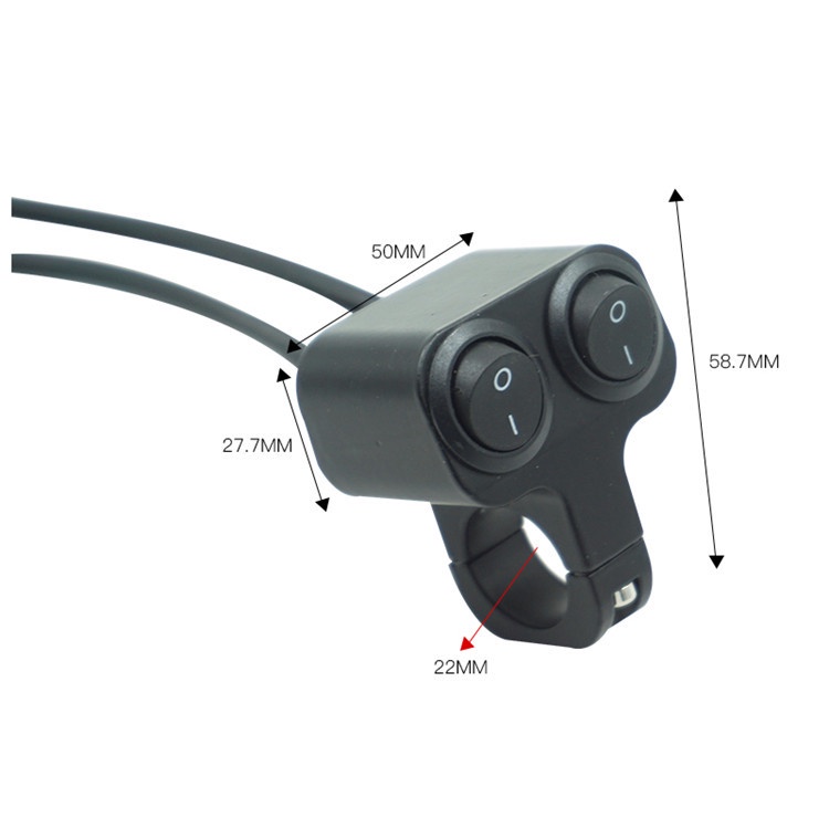 Công tắc đôi lắp ghi đông 22mm cho xe máy