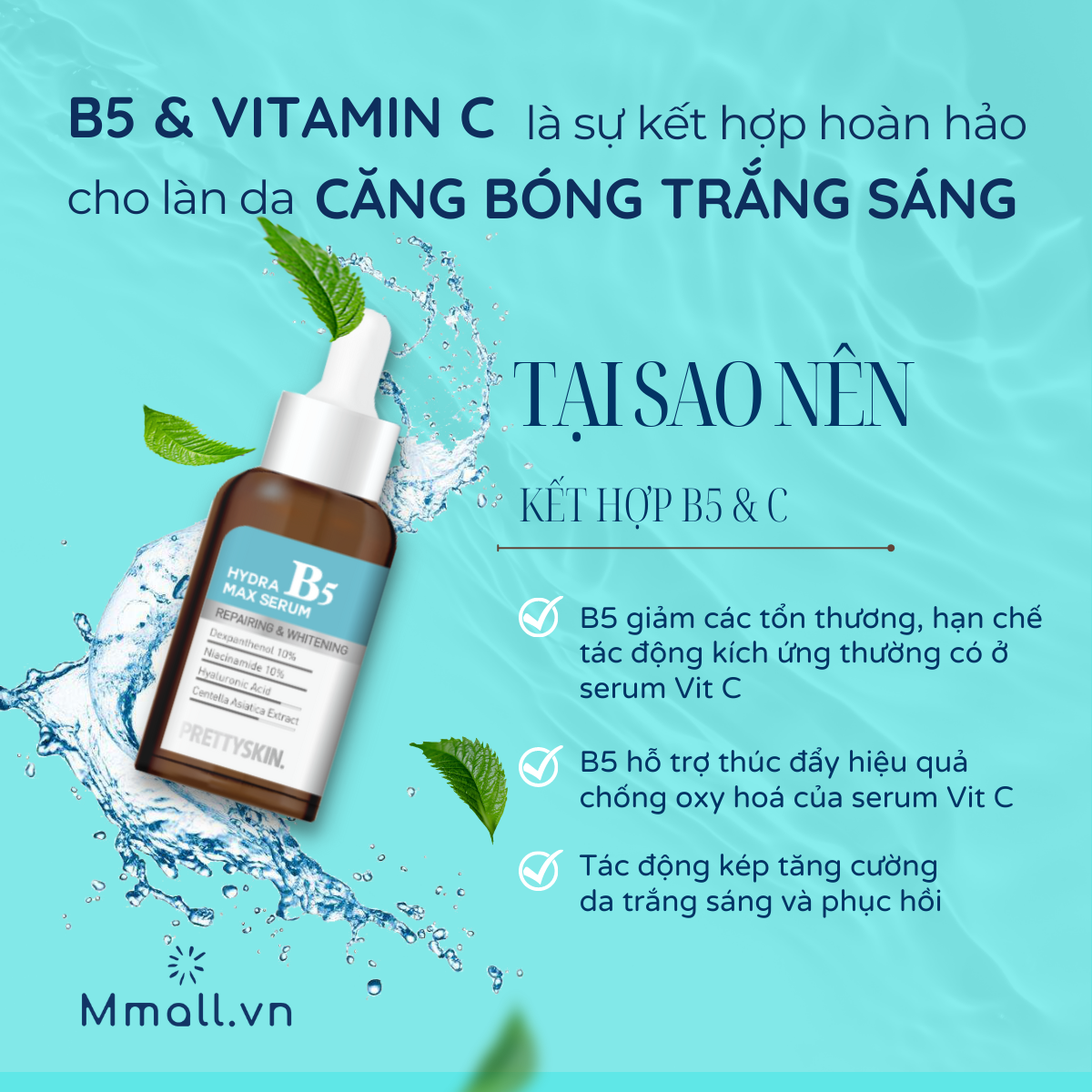 HOÀN TIỀN 15% - Serum Vitamin C Pretty Skin Melas Plus 20% Vitamin C 4% Arbutin dưỡng trắng da mặt 30ml PrettySkin Chính hãng Hàn Quốc | Mmall_vn