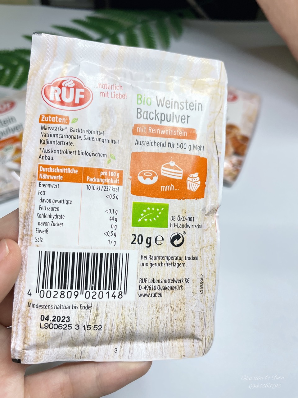 [Bio- Date 2024] Bột nở hữu cơ Ener Bio