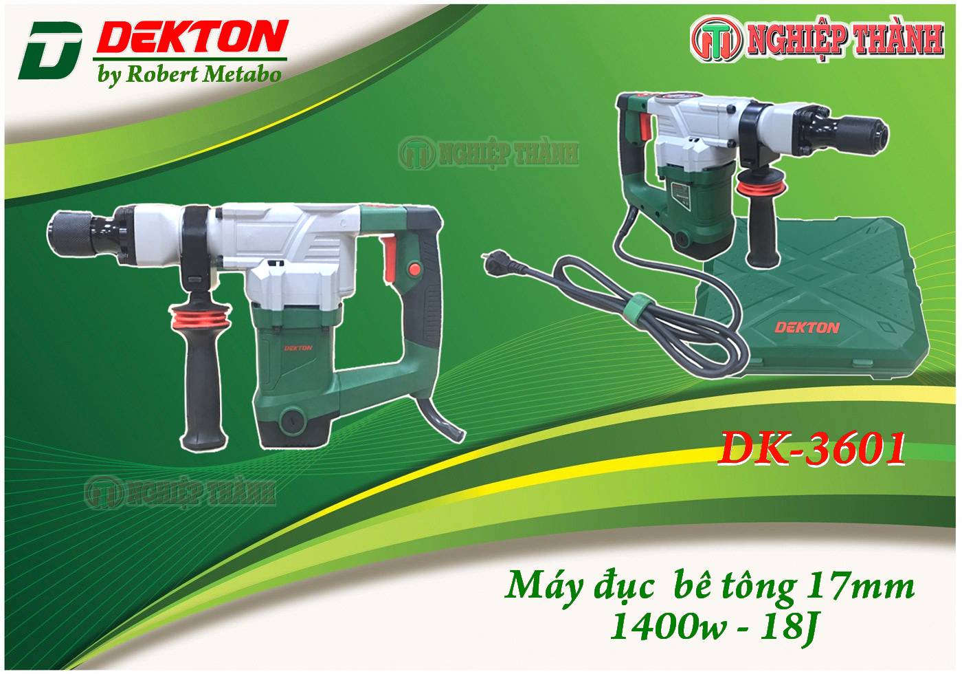 Máy đục bê tông 17mm Dekton DK-3601 (1400w)