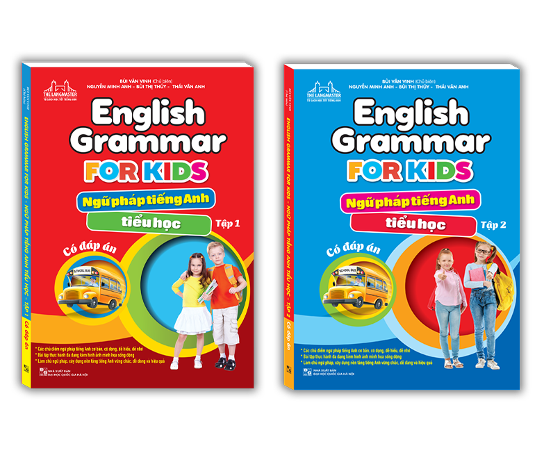 Combo ngữ pháp tiếng anh tiểu học tập 1 + tập 2