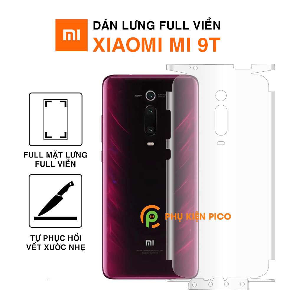 Dán lưng Mi 9T full lưng và viền dẻo trong suốt PPF tự phục hồi vết xước - Dán lưng Xiaomi Mi 9T