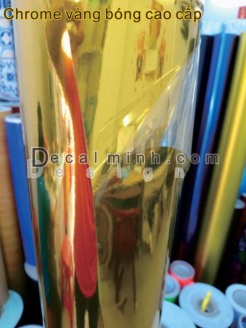 Decal xi chrome Vàng dán xe tráng gương Cao Cấp