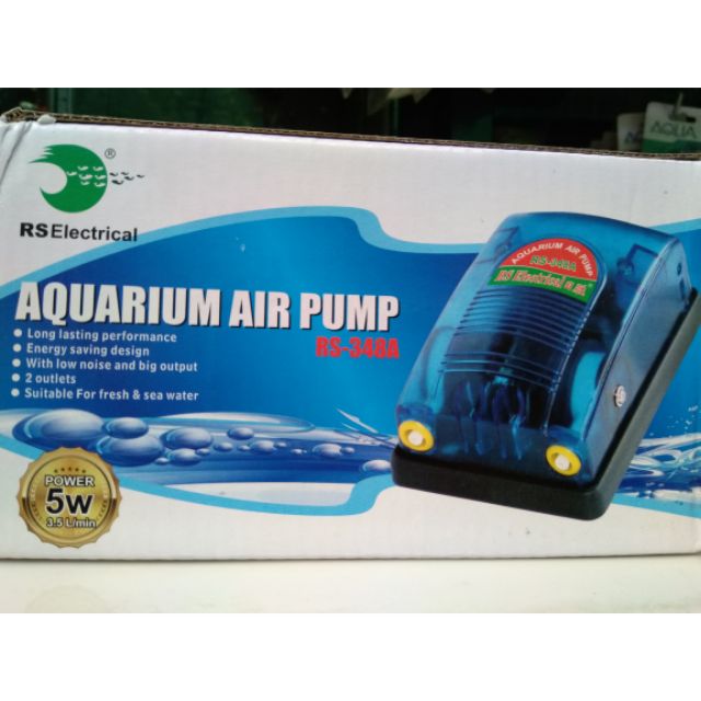 Sủi oxi 2 vòi rs 348a - máy+2m dây+2 quả sủi