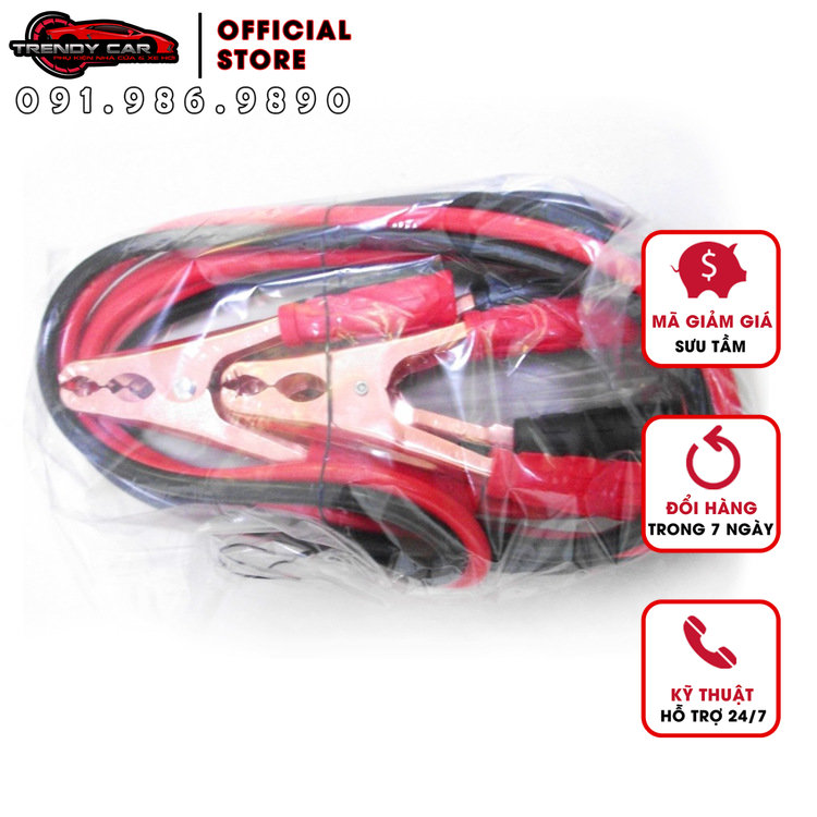 Bộ dây câu bình ắc quy lõi đồng 500A dài 1,5m cho xe máy ô tô, thiết bị điện